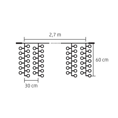 Perdea de lumini LED cluster, inseriabil - DLFC 600/WH